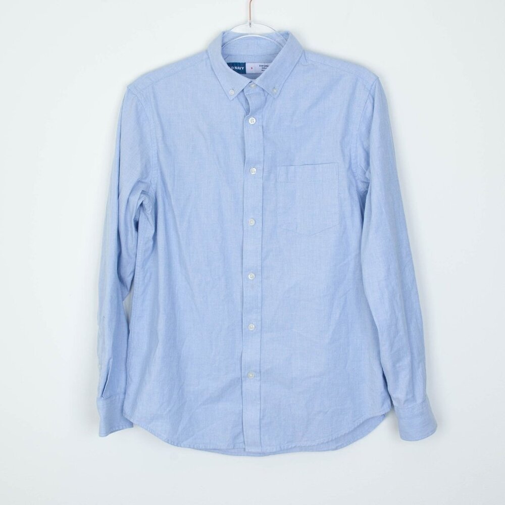 Old Navy Mens Everyday Button Down Shirt Size S Regular Built‎ In Flex Chambray